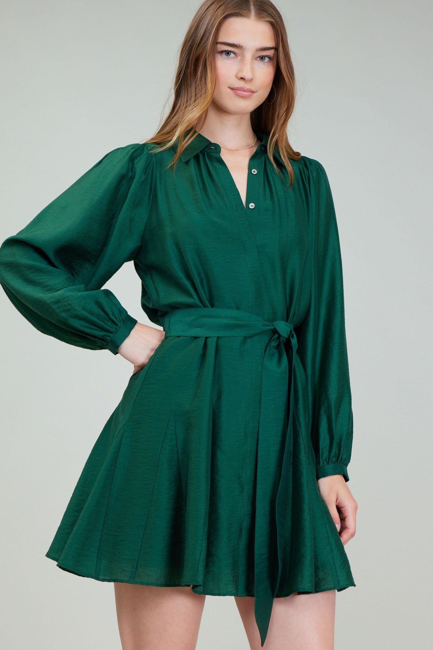 CURRENT AIR LONG-SLEEVE SHIRTS GORE SKIRT MINI DRESS - Devine 23