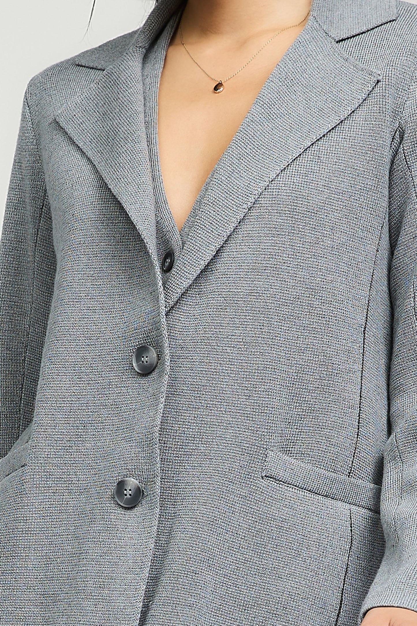 CURRENT AIR TWO BUTTON CLOSURE SWEATER BLAZER - Devine 23