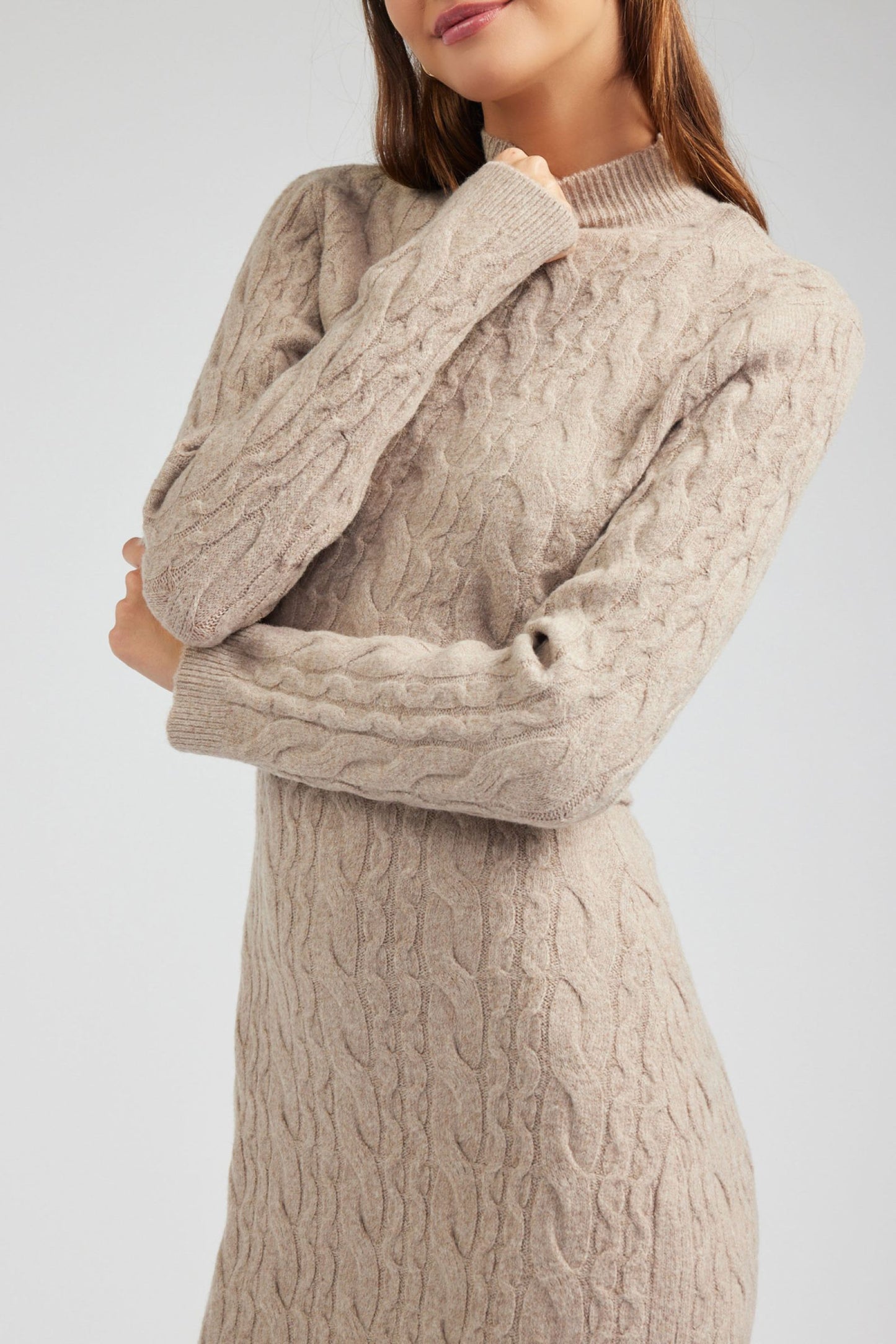 CURRENT AIR LONG SLEEVE KNIT SWEATER MIDI DRESS - Devine 23