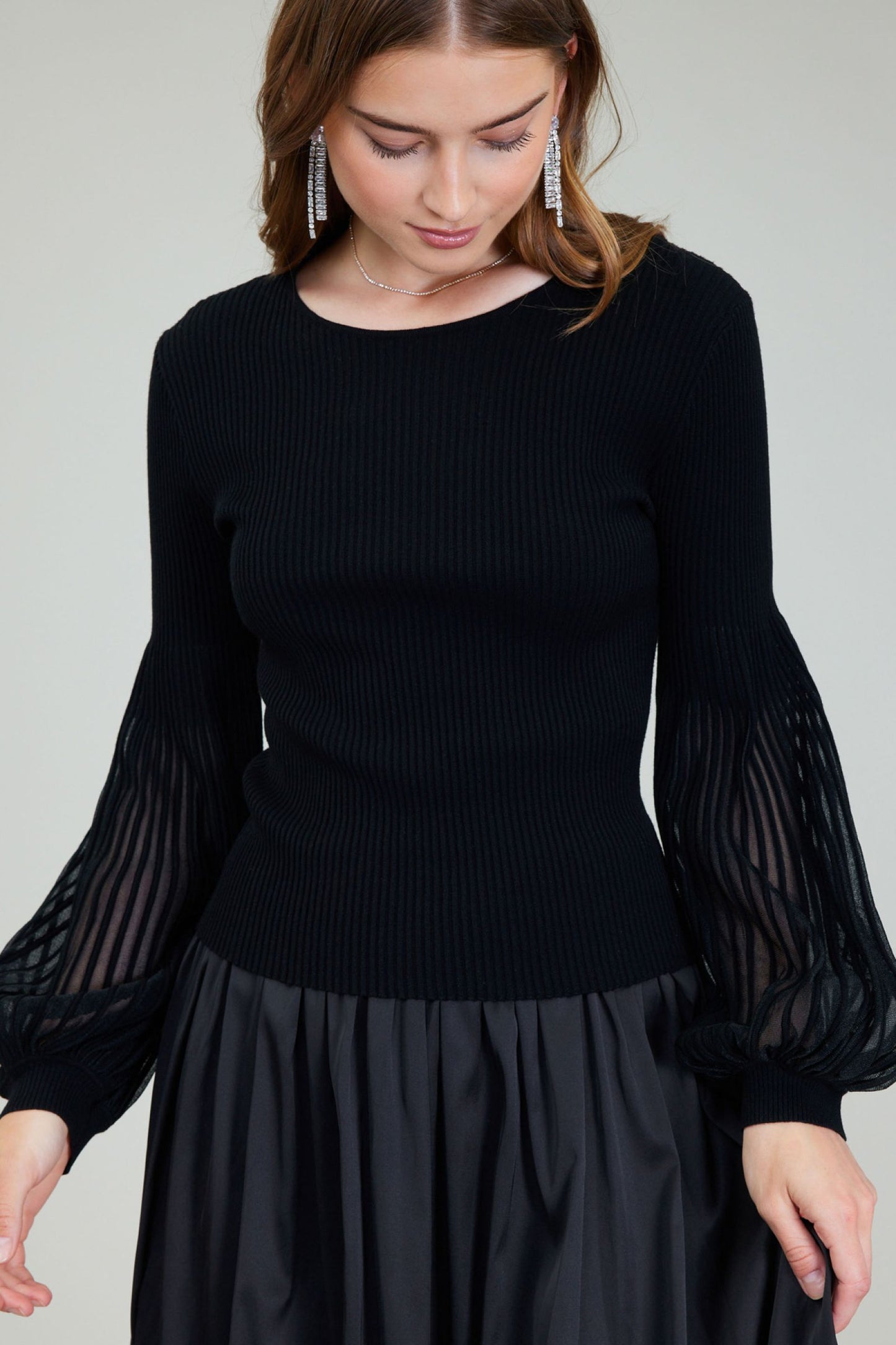 CURRENT AIR LONG-SLEEVE ROUND NECK SWEATER & DRESS SETS - Devine 23