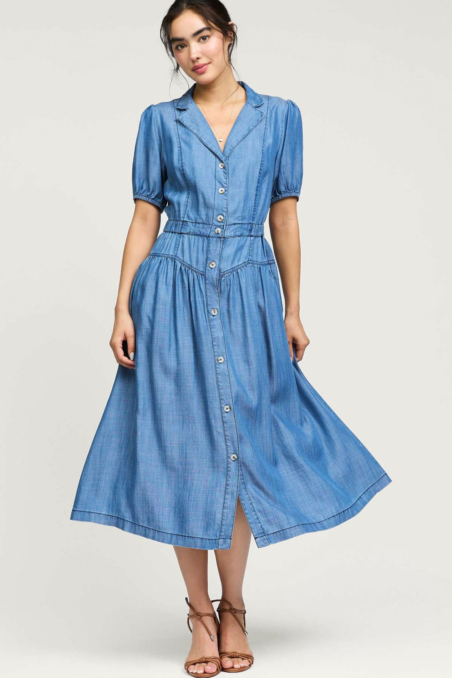 Current Air Half Sleeve Midi Dress - Devine 23