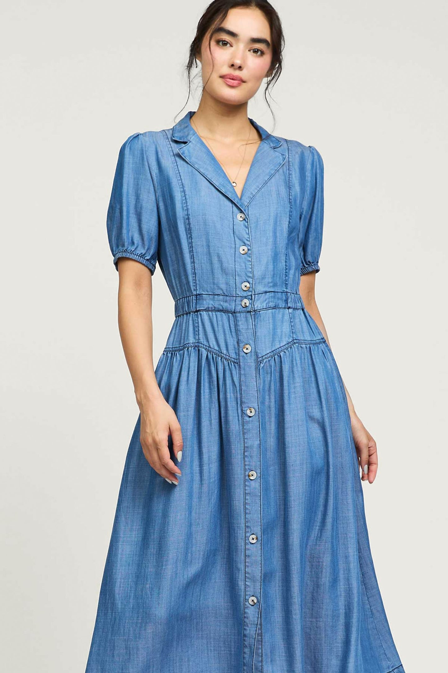Current Air Half Sleeve Midi Dress - Devine 23