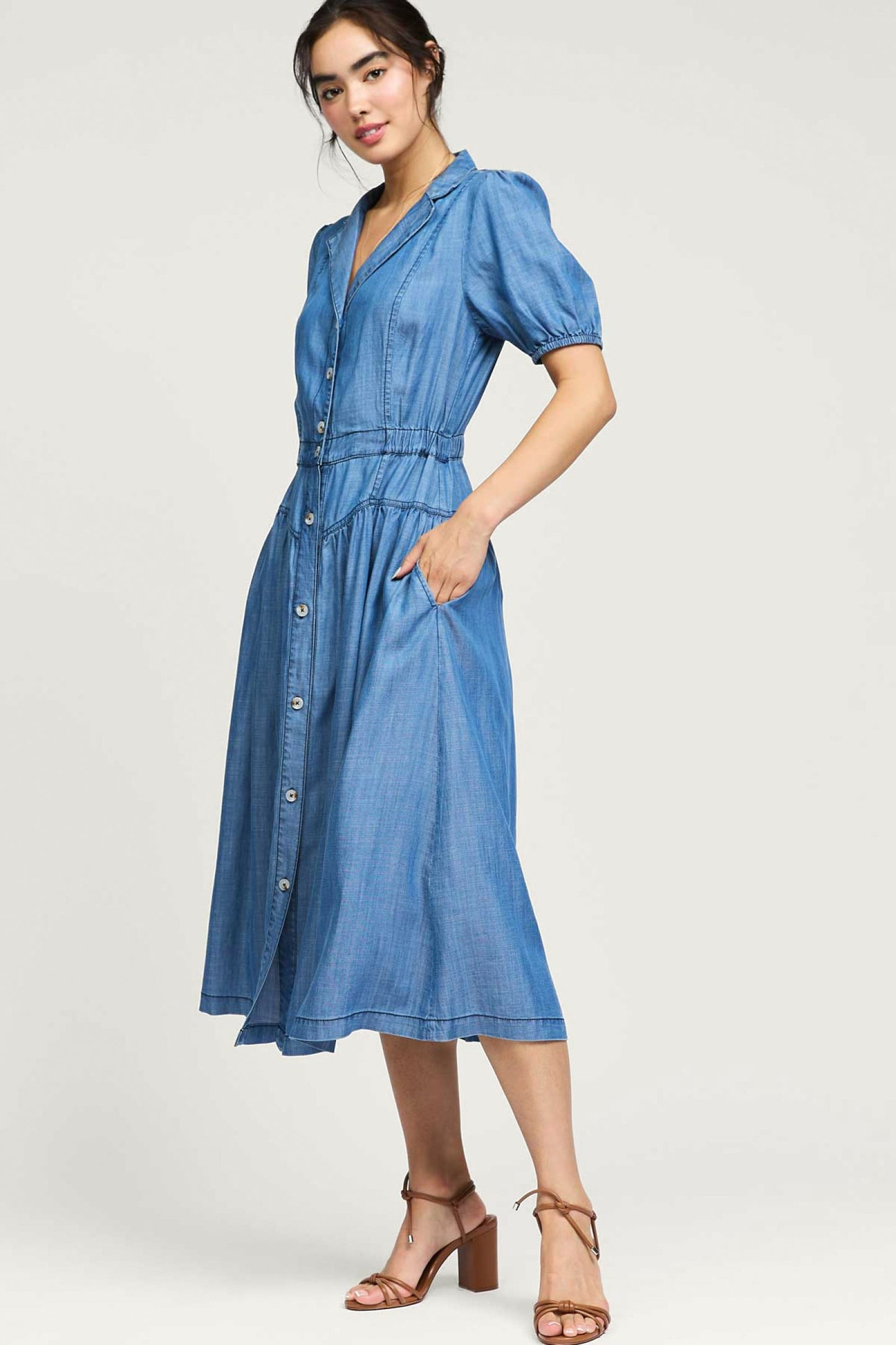 Current Air Half Sleeve Midi Dress - Devine 23