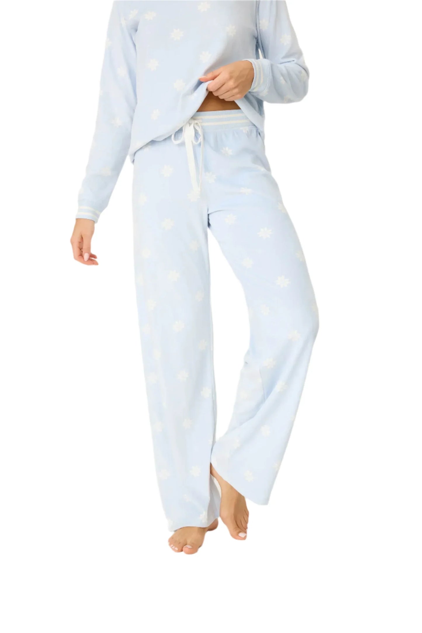 PJ Salvage Women's Après All Day Velour Pants - Snowflake - Devine 23