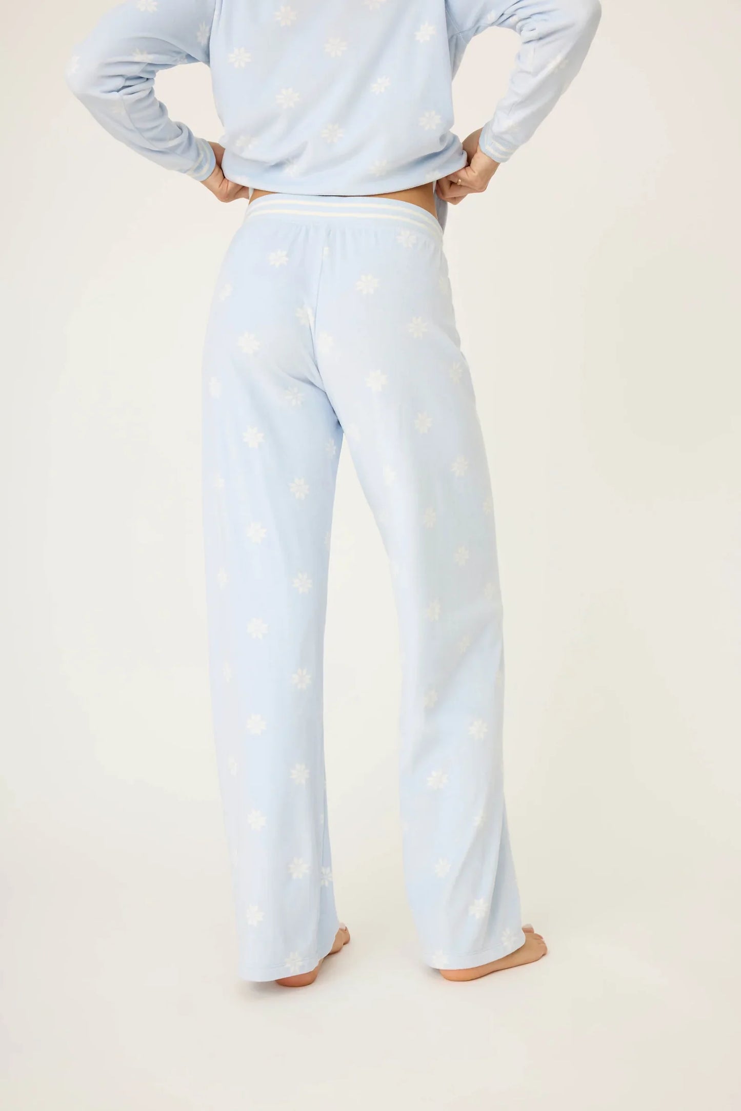 PJ Salvage Women's Après All Day Velour Pants - Snowflake - Devine 23