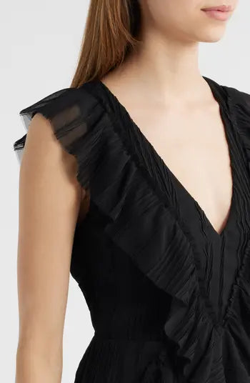 Lulu’s Nova Pleated Ruffle Mini Dress - Devine 23