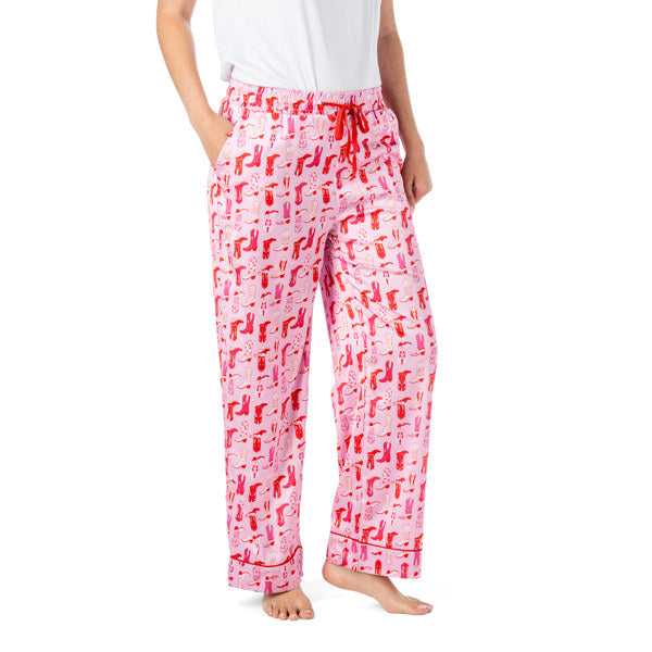 Hello Mello® Boots & Bubbles Satin Pajama Pants - Devine 23