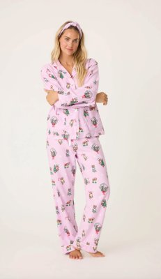 PJ Salvage Have A Koality Holiday Classic Flannel Pajama Set - Lavender Glow - Devine 23