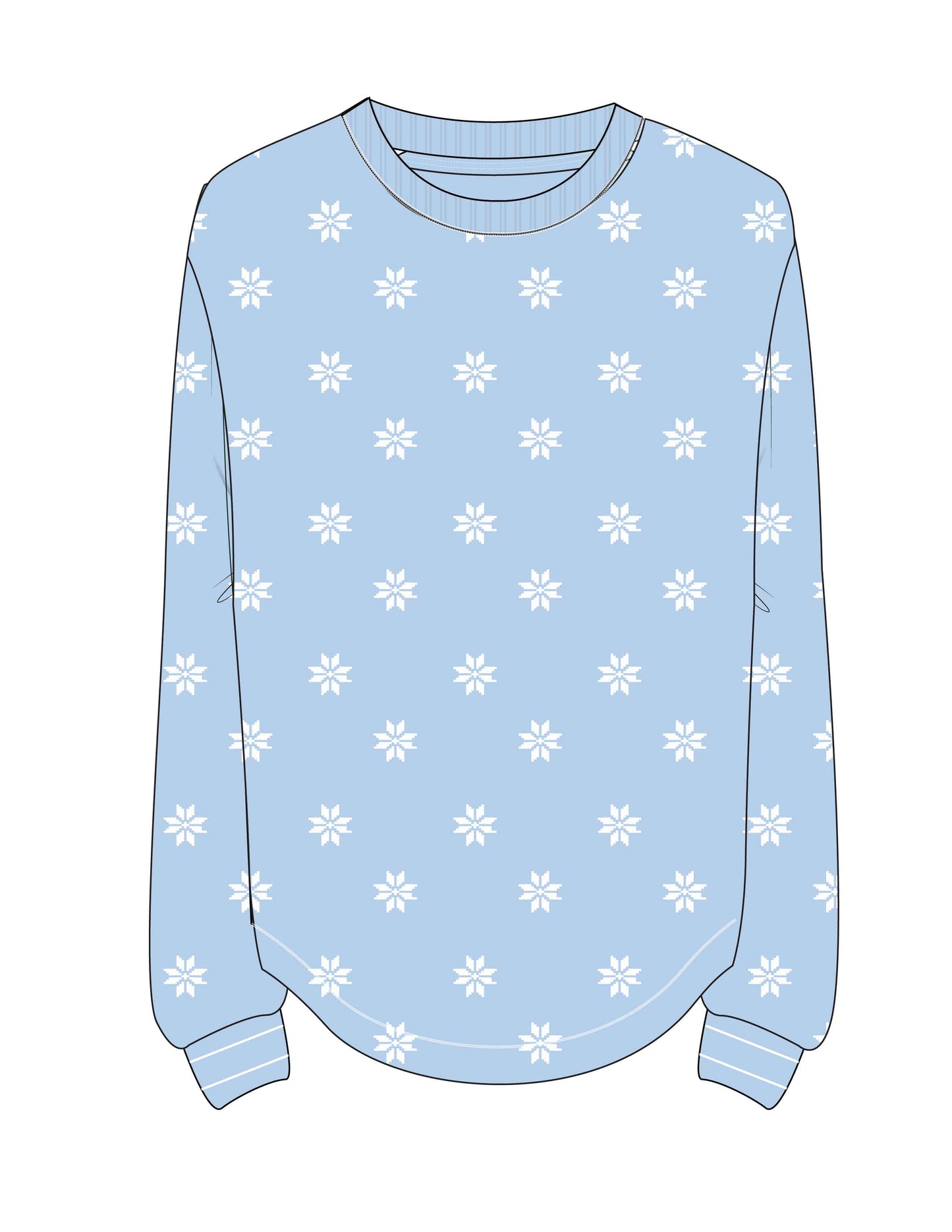 PJ Salvage Women's Après All Day Velour Long Sleeve Top - Snowflake - Devine 23