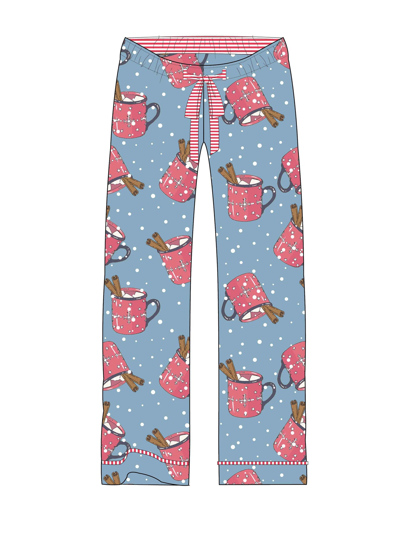 PJ Salvage Hug in a Mug Flannel Pajama Set - Denim - Devine 23