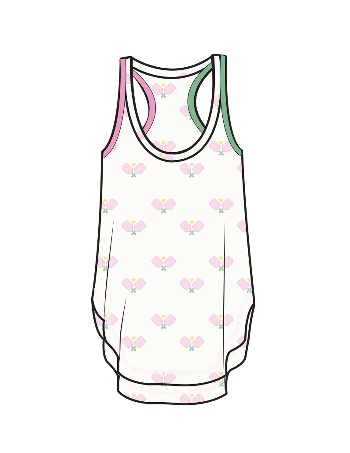 PJ Salvage Peachy Party Pickleball Lounge Top - Ivory - Devine 23