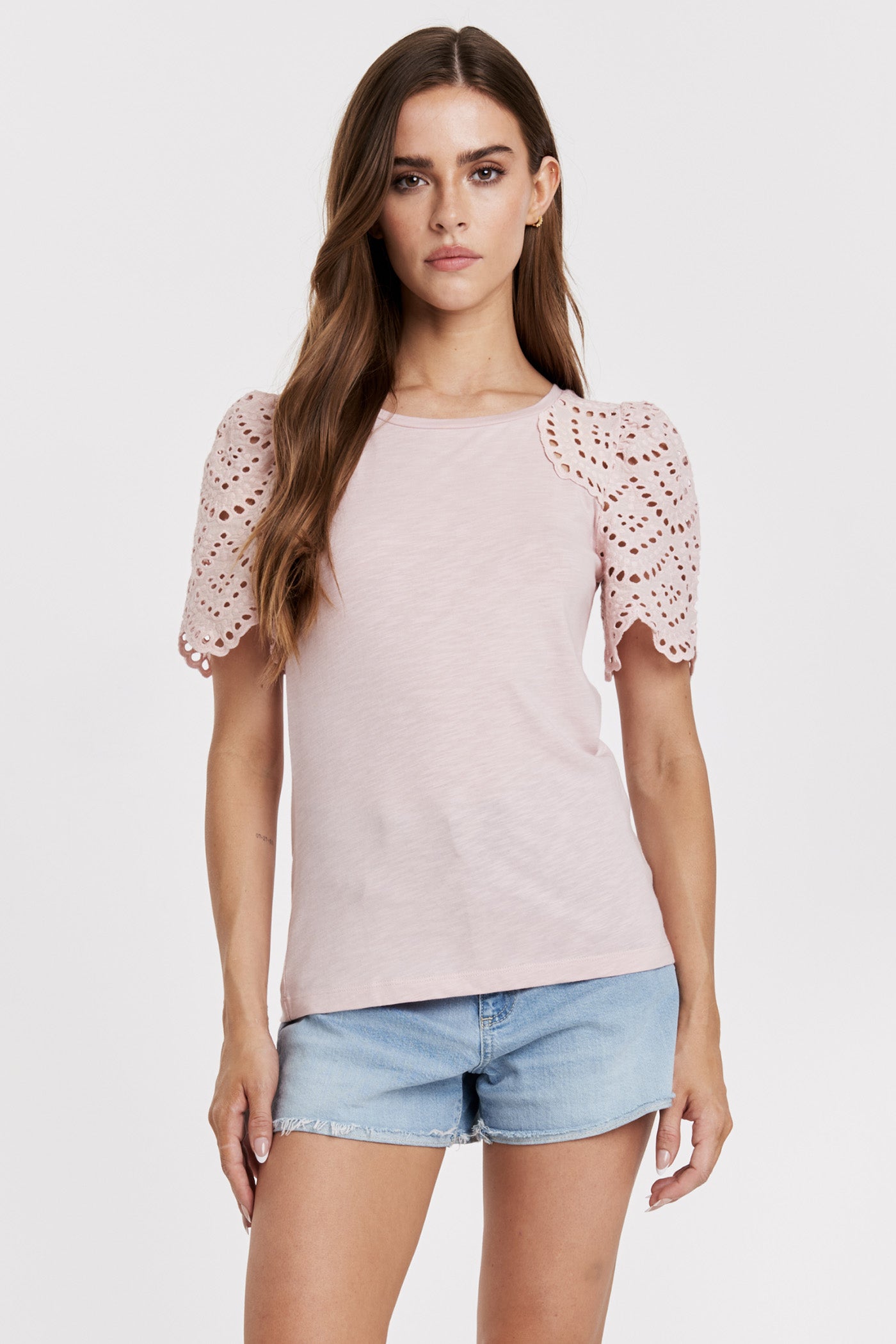 Another Love Contrast Eyelet Sleeve Top - Shea - Devine 23
