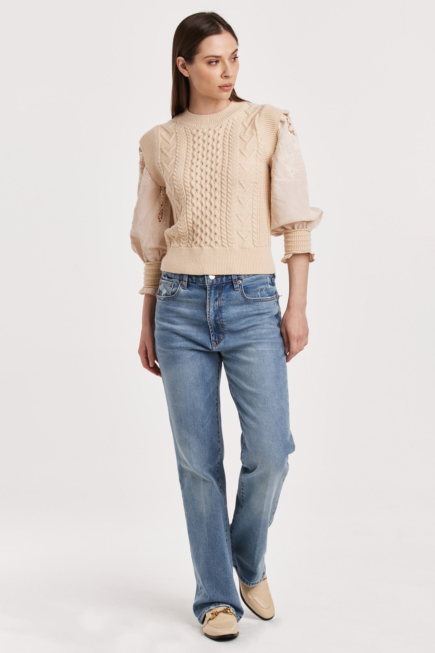 Another Love Sweater w/ Embroidered Puff Sleeve - Natasha - Devine 23