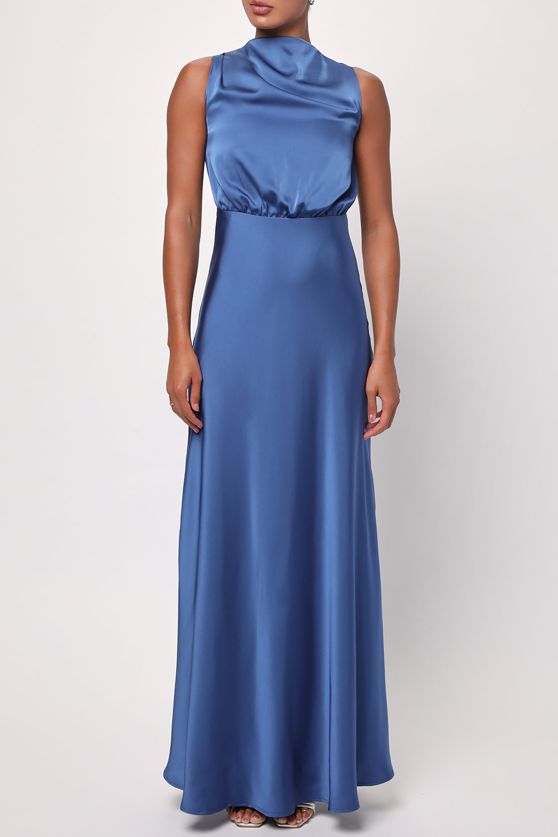 LULUS ADA SATIN ZIP BACK MAXI DRESS - Devine 23