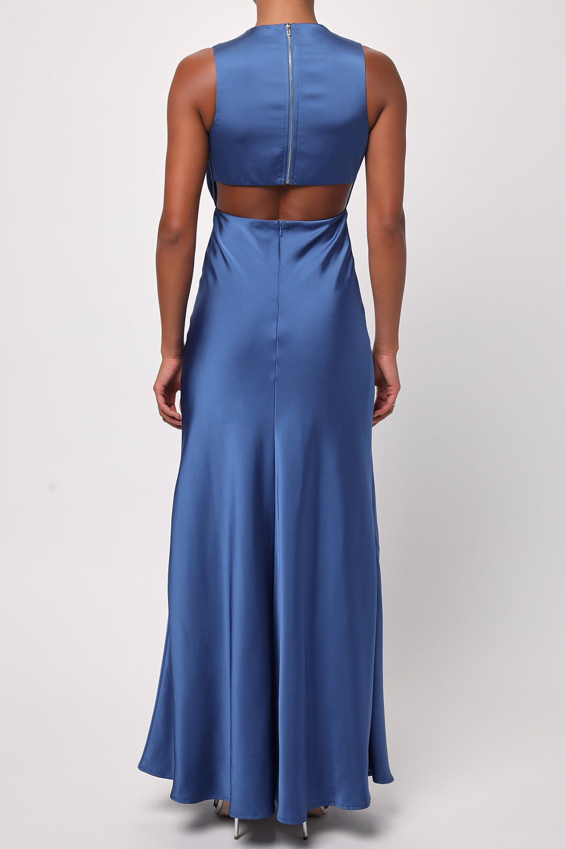 LULUS ADA SATIN ZIP BACK MAXI DRESS - Devine 23