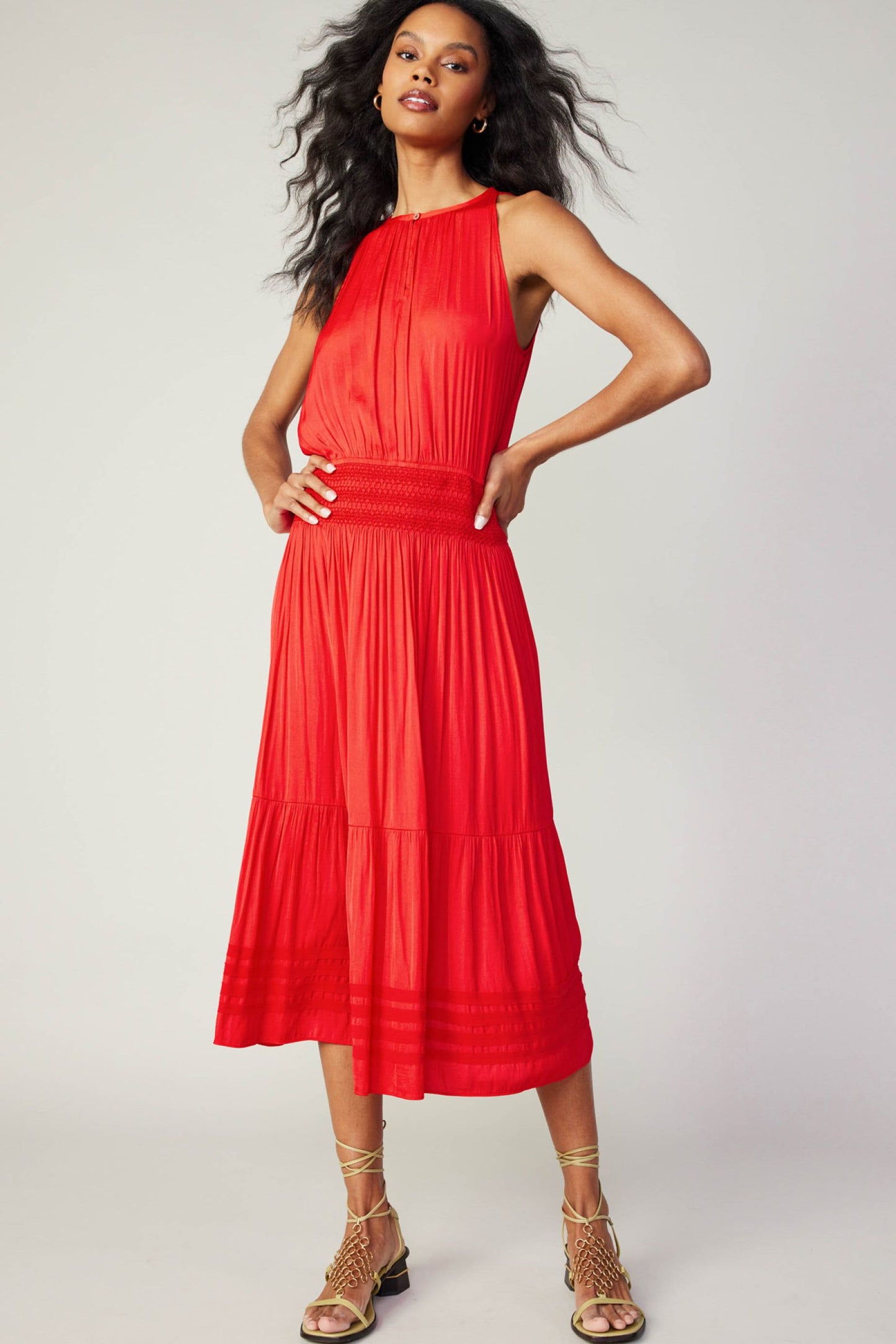 CURRENT AIR TIERED MIDI DRESS - Devine 23