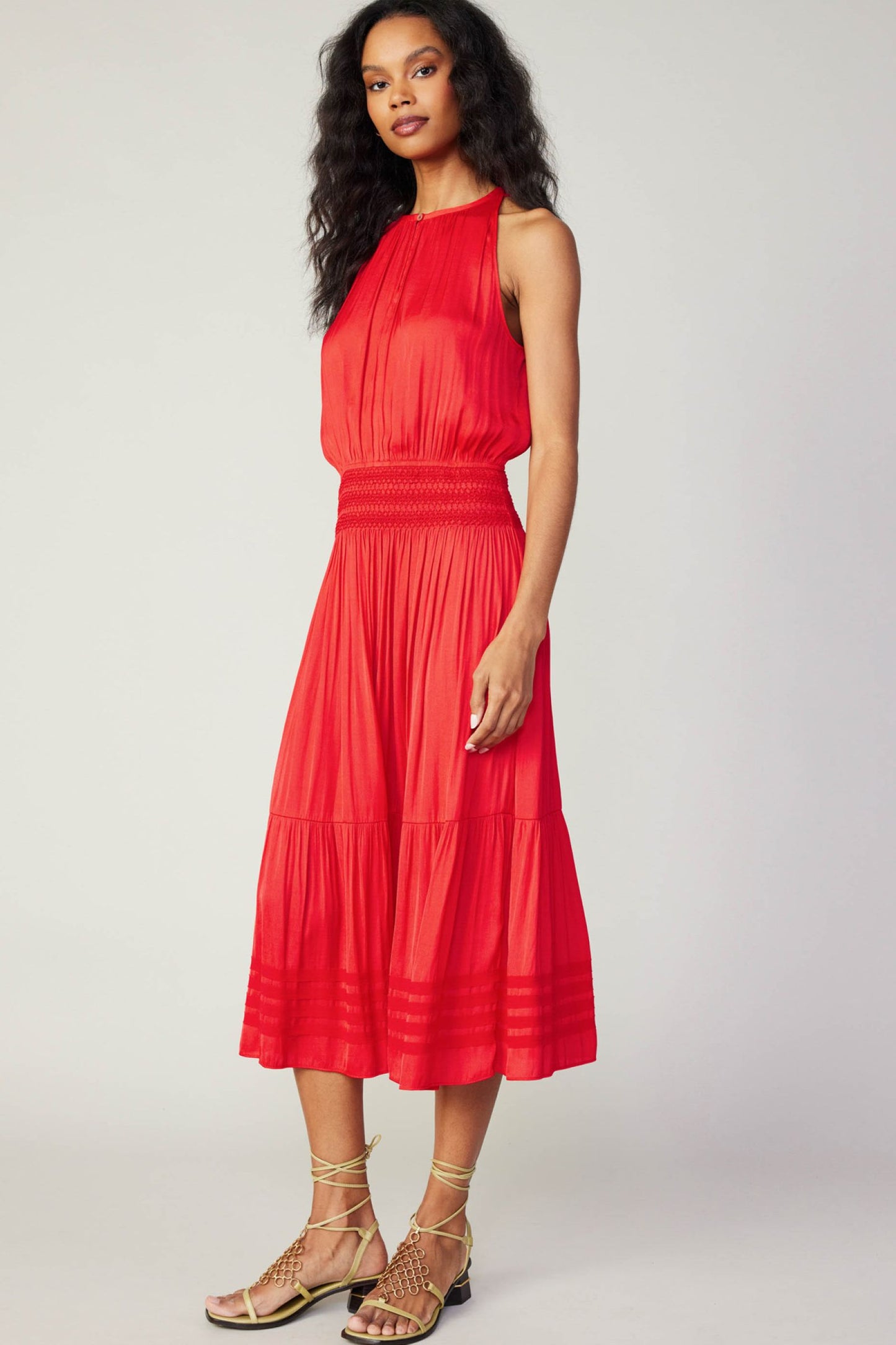 CURRENT AIR TIERED MIDI DRESS - Devine 23
