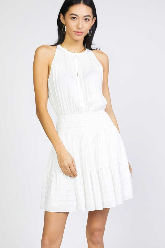 CURRENT AIR HALTER SPLIT NECK MINI DRESS - Devine 23
