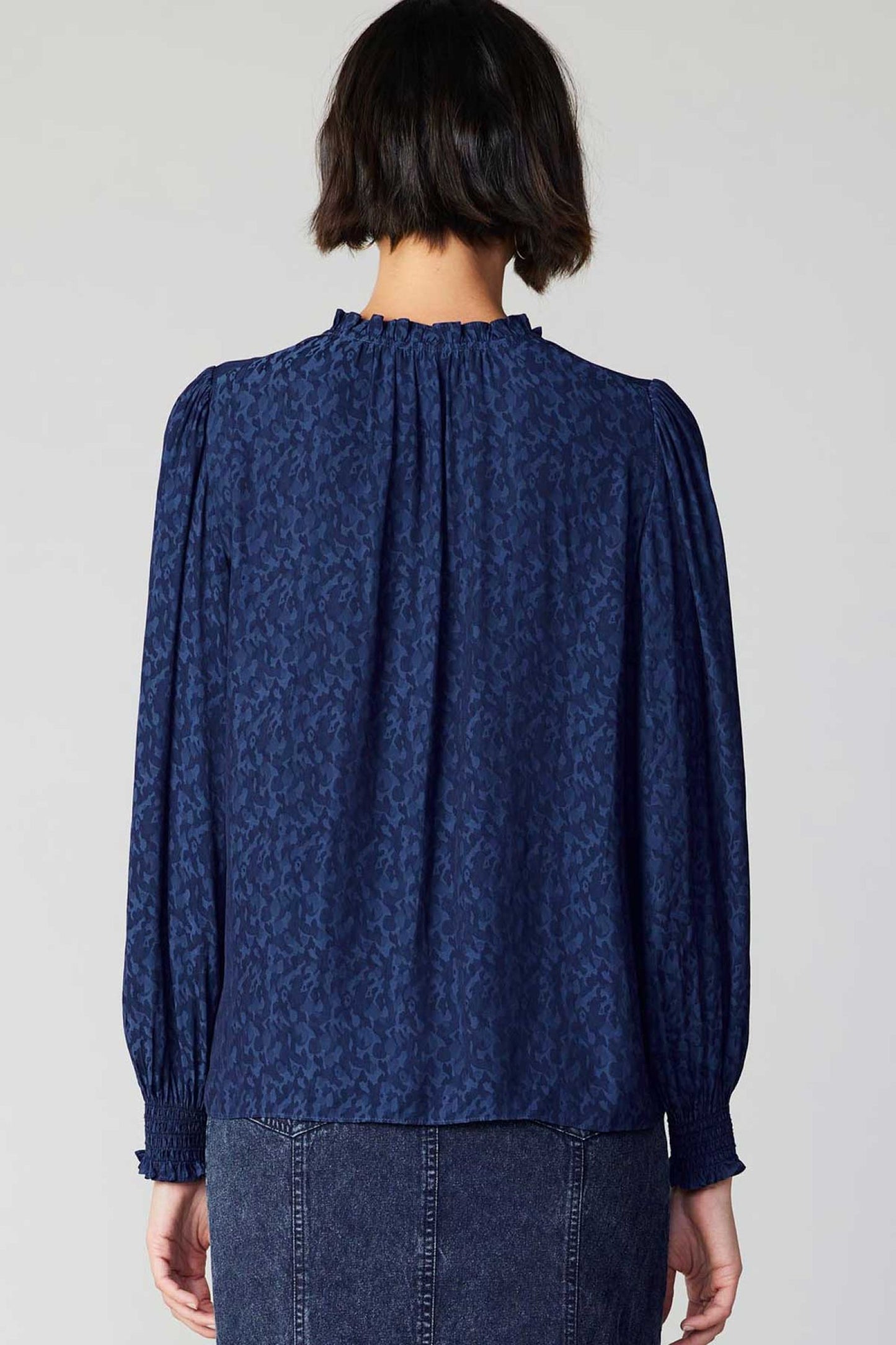 Current Air Long-Sleeve Split Neck Blouse - Devine 23