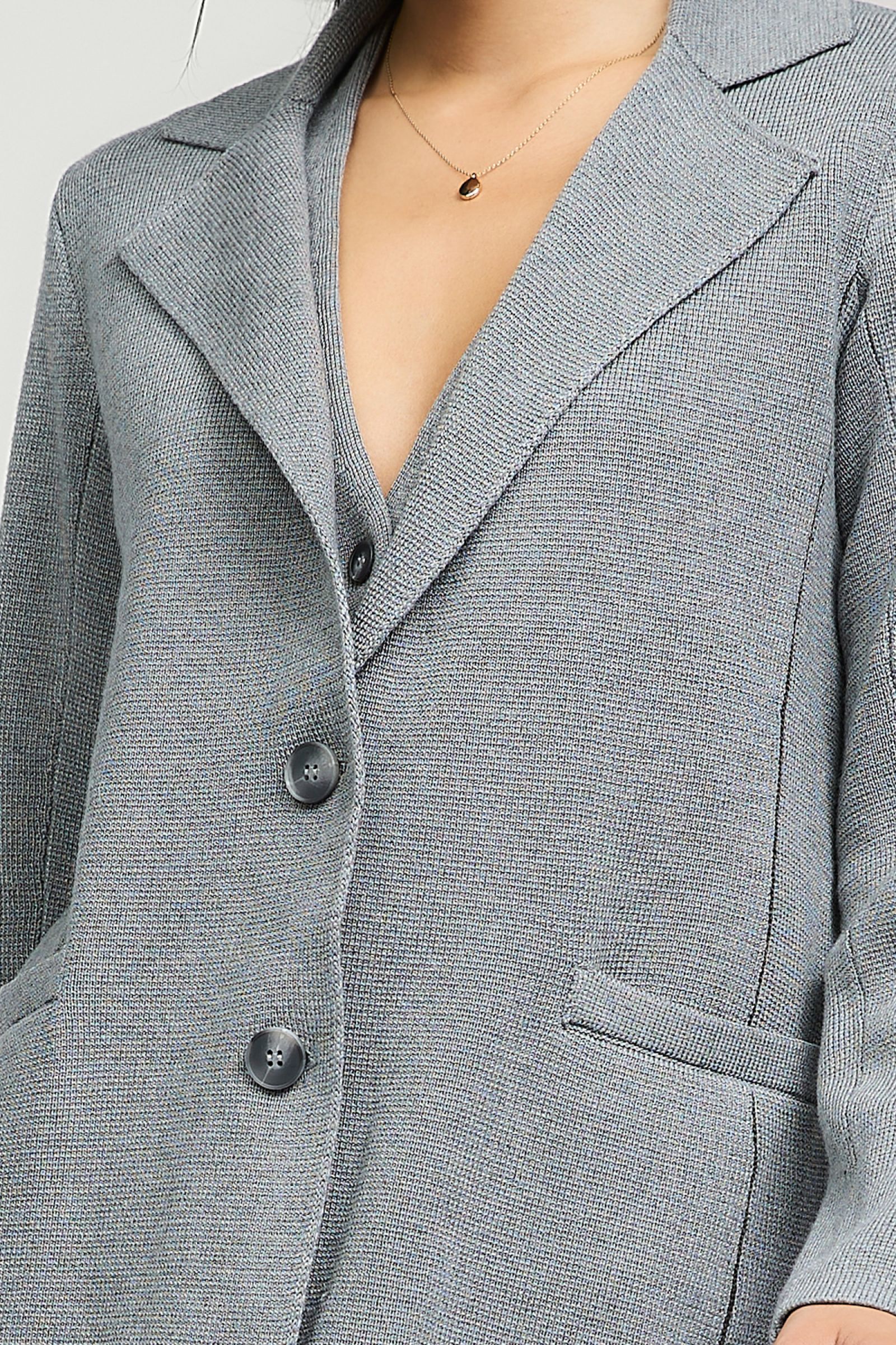 CURRENT AIR TWO BUTTON CLOSURE SWEATER BLAZER - Devine 23