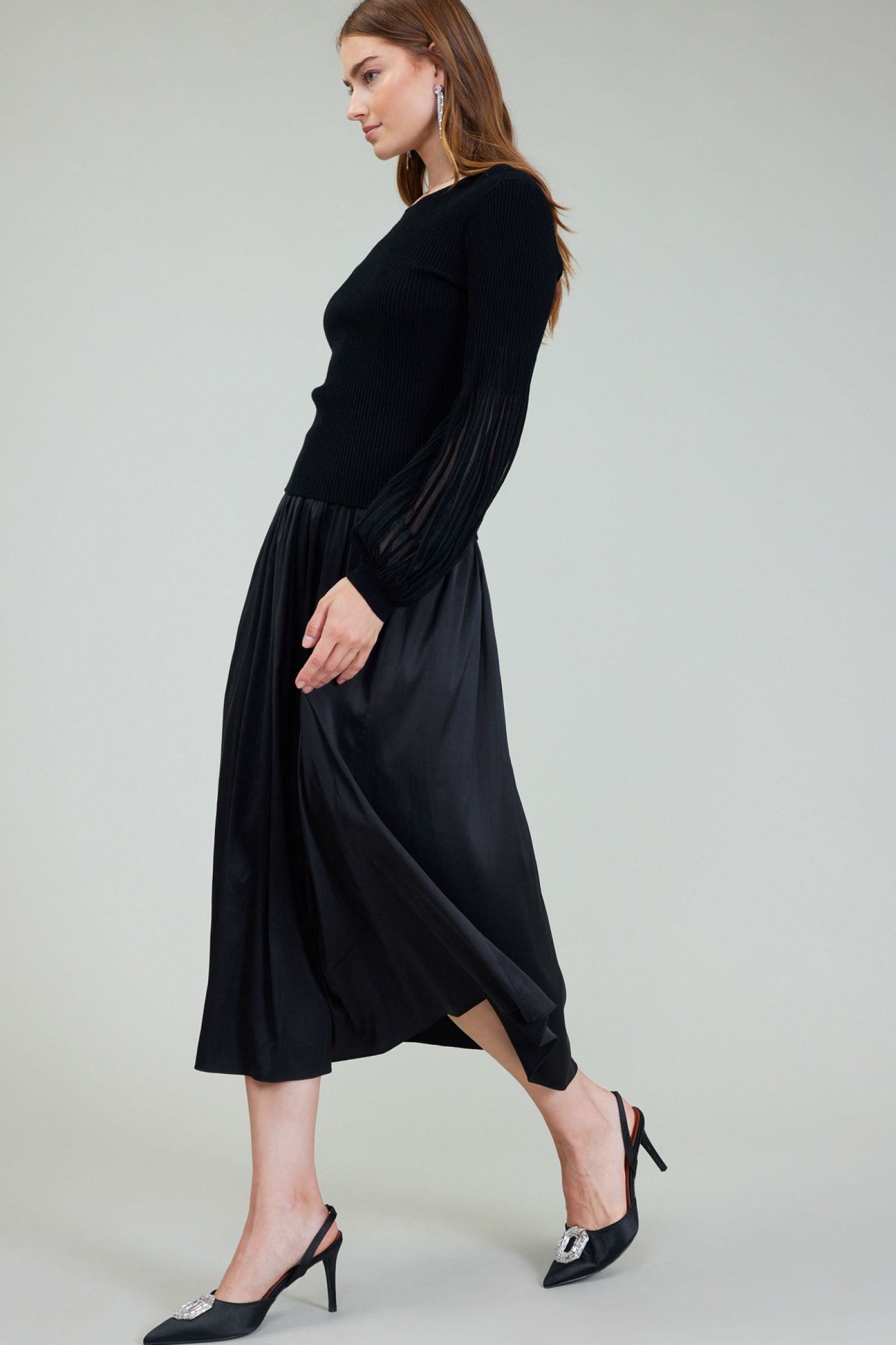 CURRENT AIR LONG-SLEEVE ROUND NECK SWEATER & DRESS SETS CURRENT AIR LONG-SLEEVE ROUND NECK SWEATER & DRESS SETS