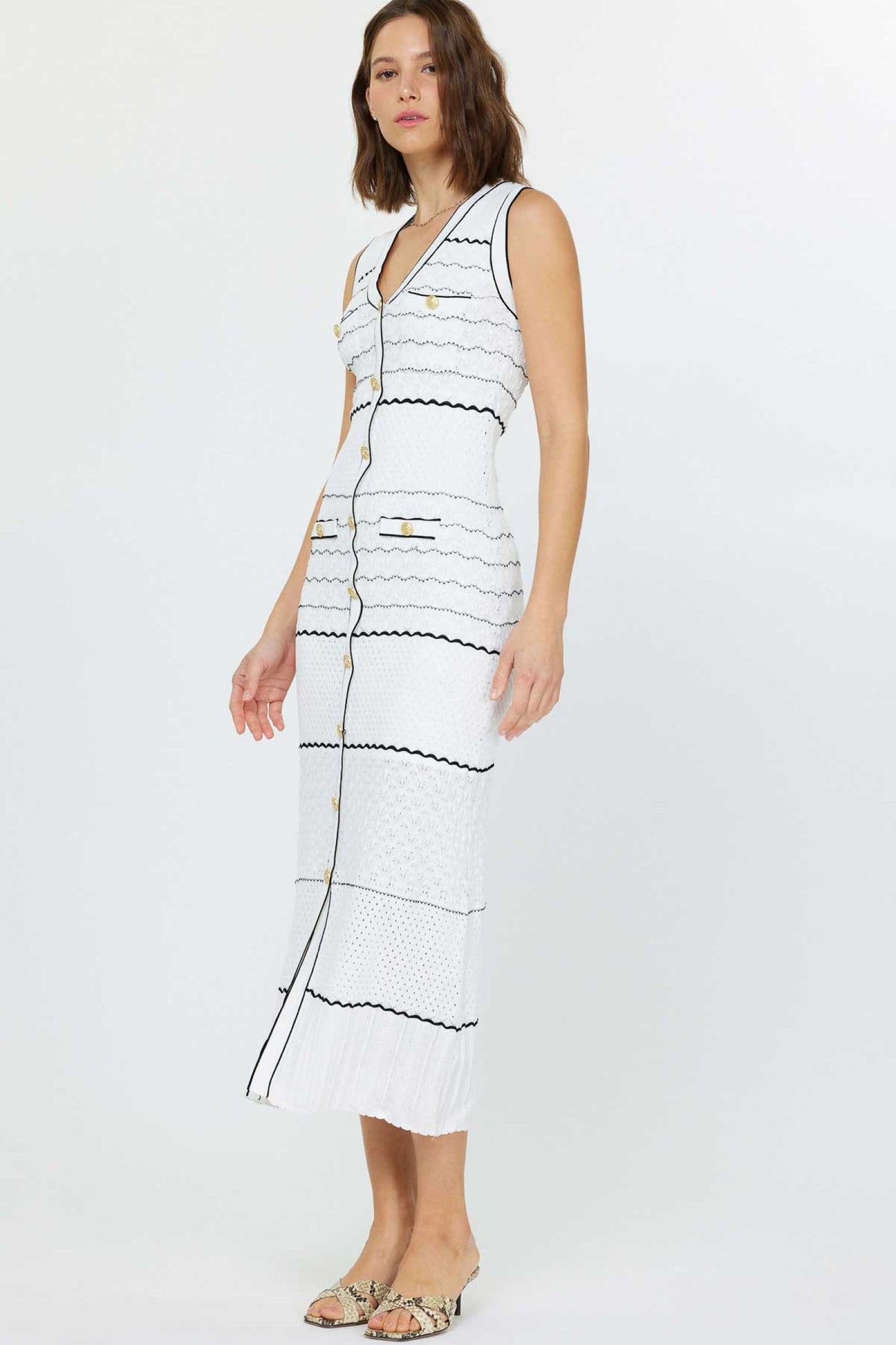Current Air Sleeveless Midi Knit Dress - Devine 23