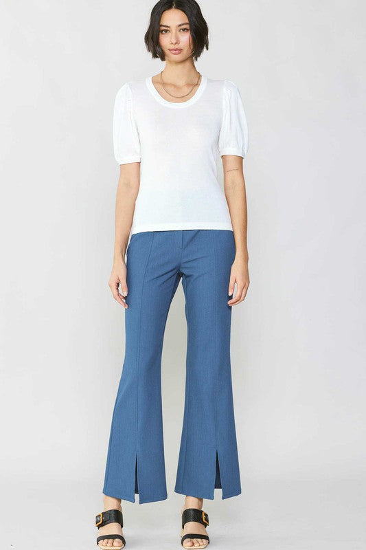 CURRENT AIR SHORT SLEEVE ROUND NECK SWEATER TOP - Devine 23