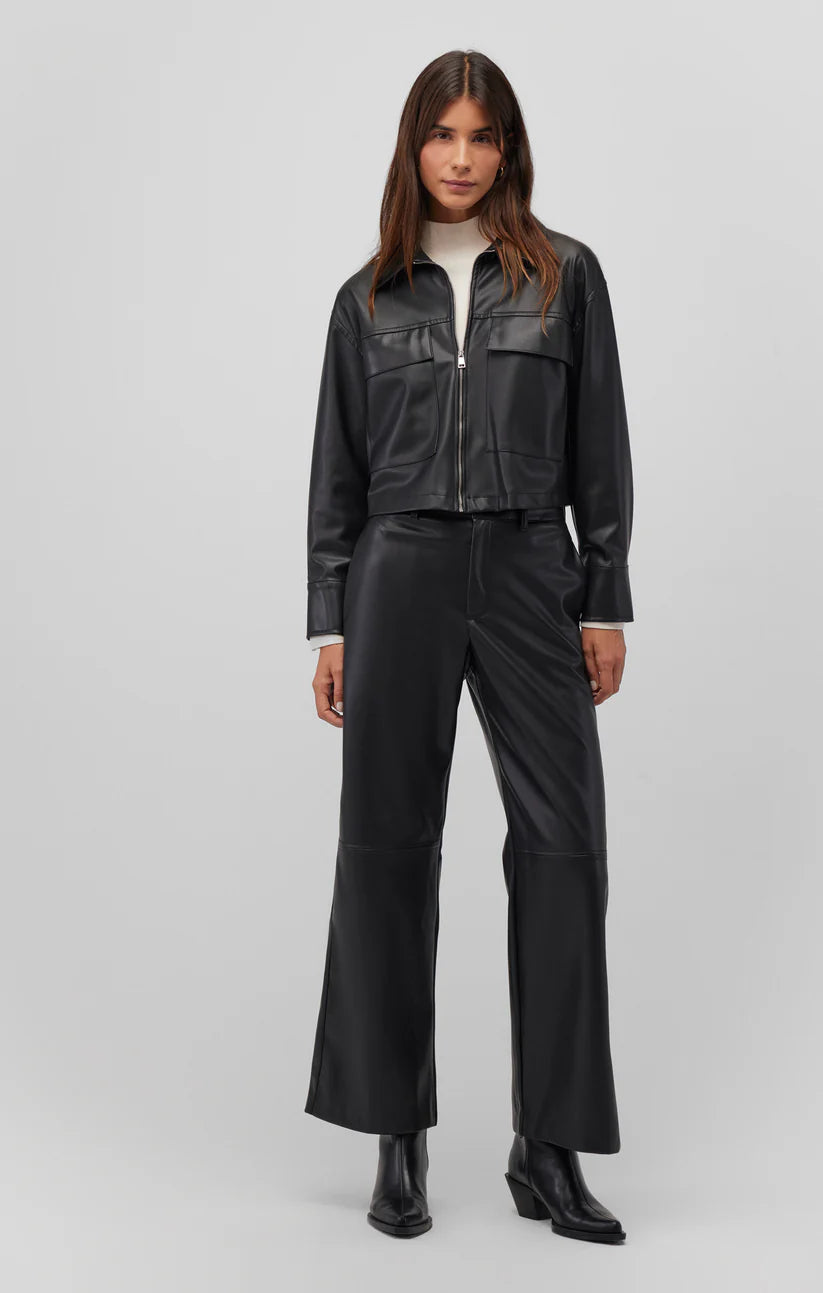 Mavi Women's Faux Leather Wide Leg Pants - Devine 23