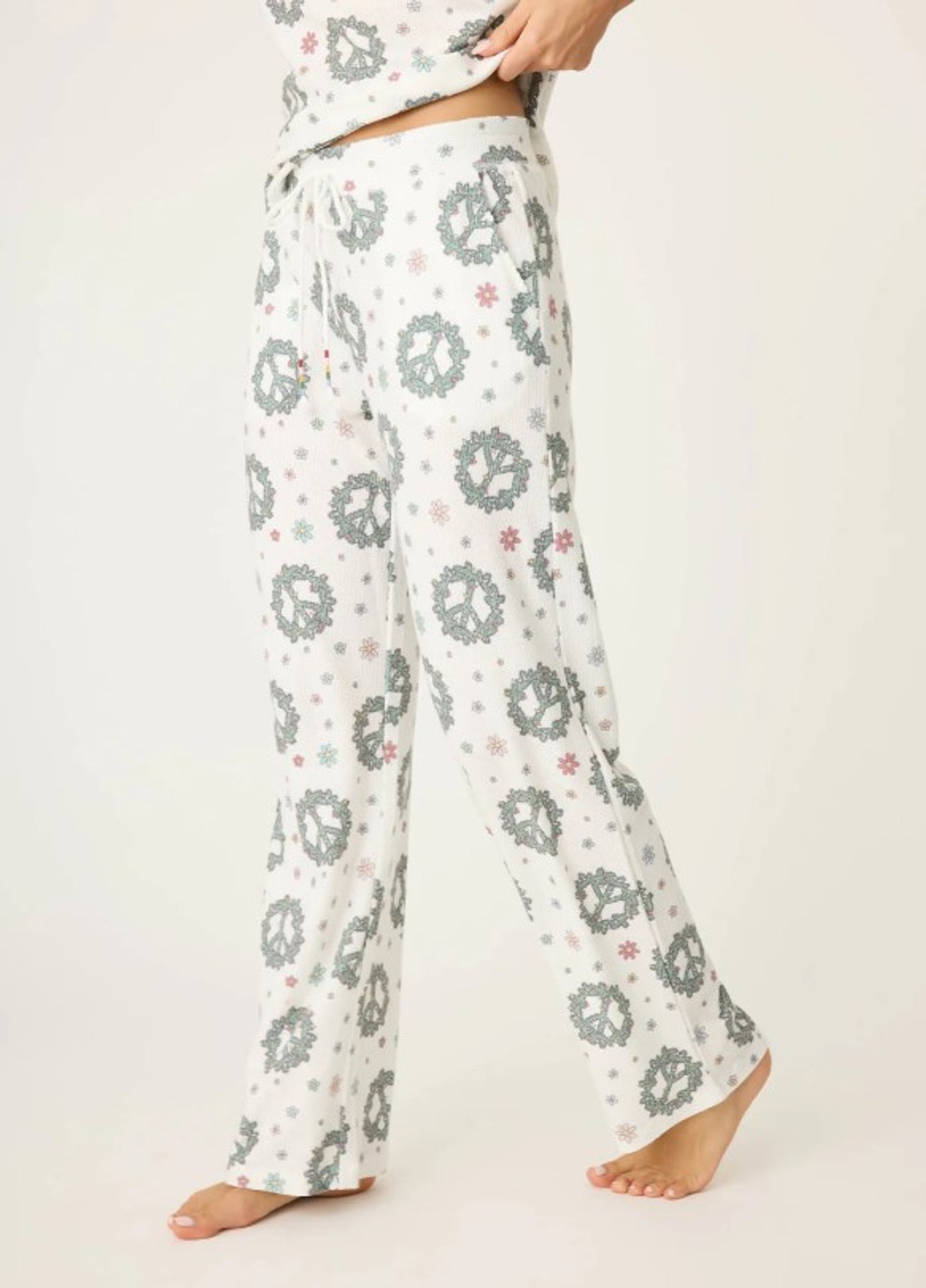 P.J. Salvage Joy World Waffle Thermal Pants - Ivory - Devine 23