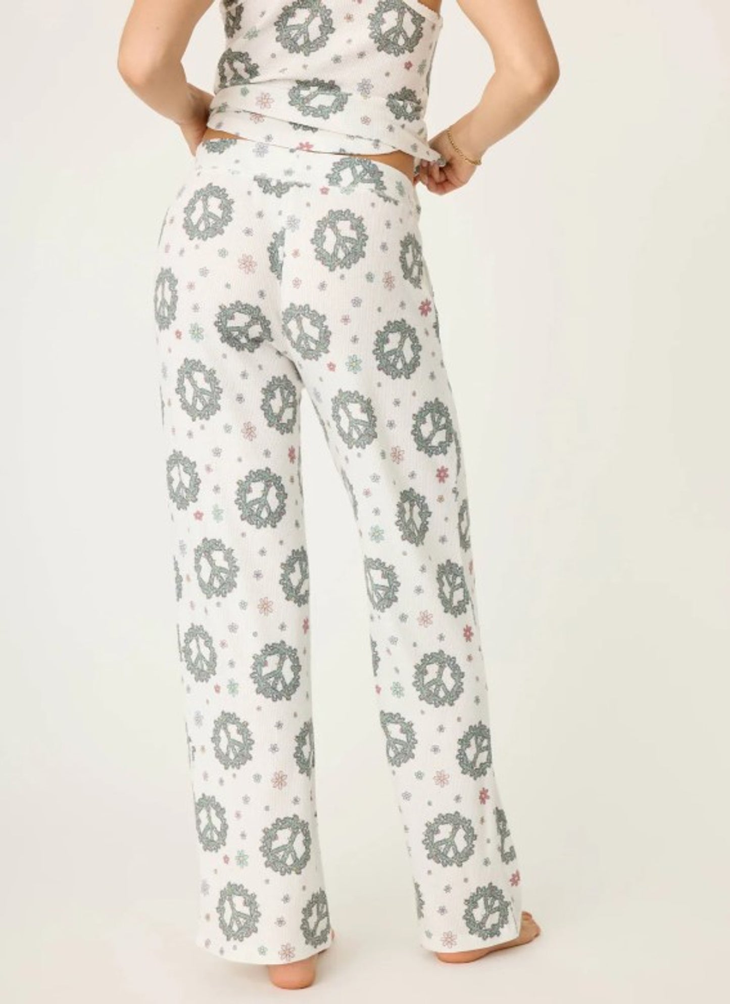 P.J. Salvage Joy World Waffle Thermal Pants - Ivory - Devine 23