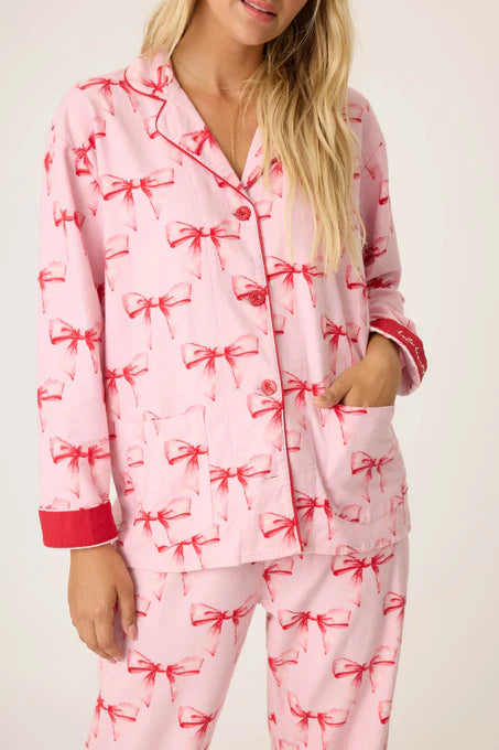 PJ Salvage Have A Koality Holiday Classic Flannel Pajama Set - Candy Pink - Devine 23