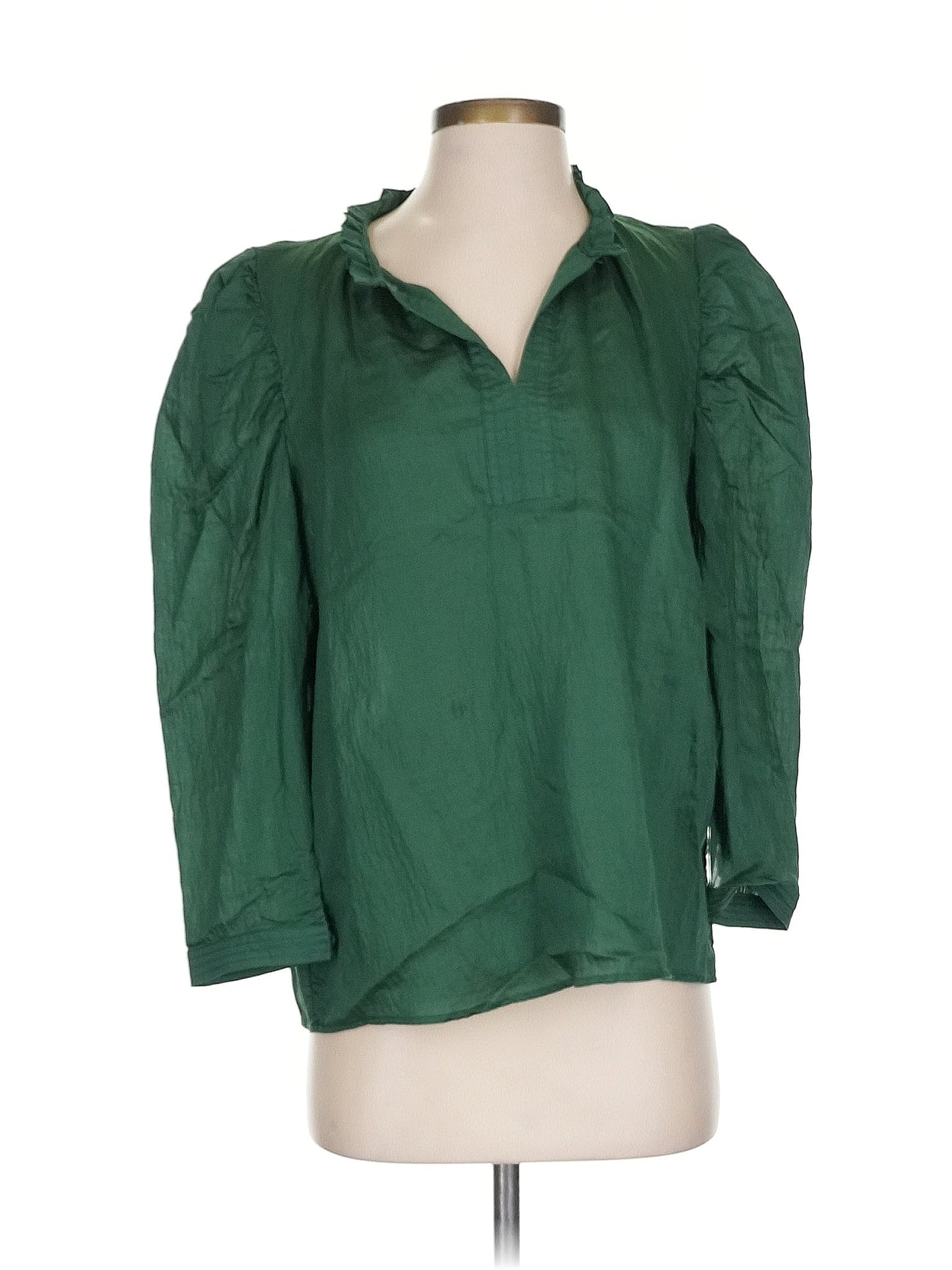 LONG-SLEEVE SPLIT NECK BLOUSE - Devine 23