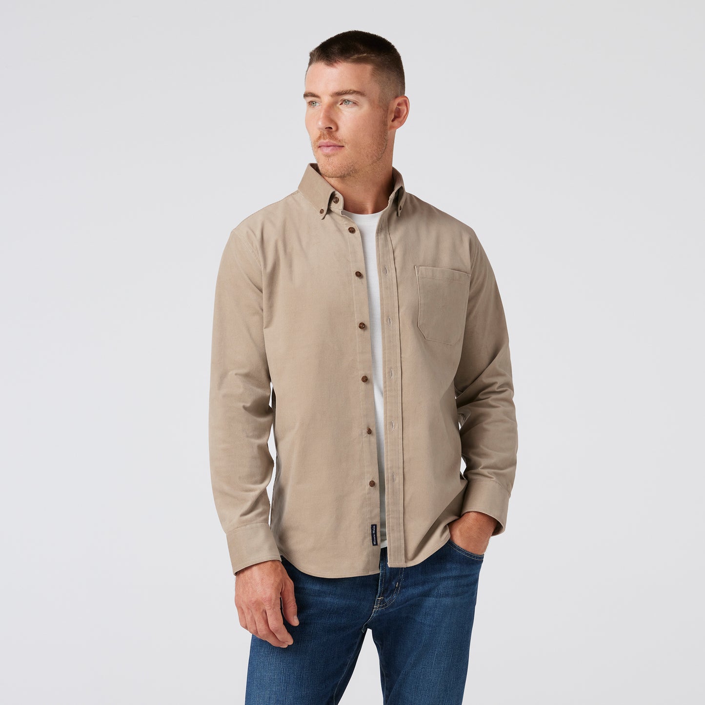 Mizzen+Main Men's Jackson Corduroy Long Sleeve Button Up Shirt - Devine 23