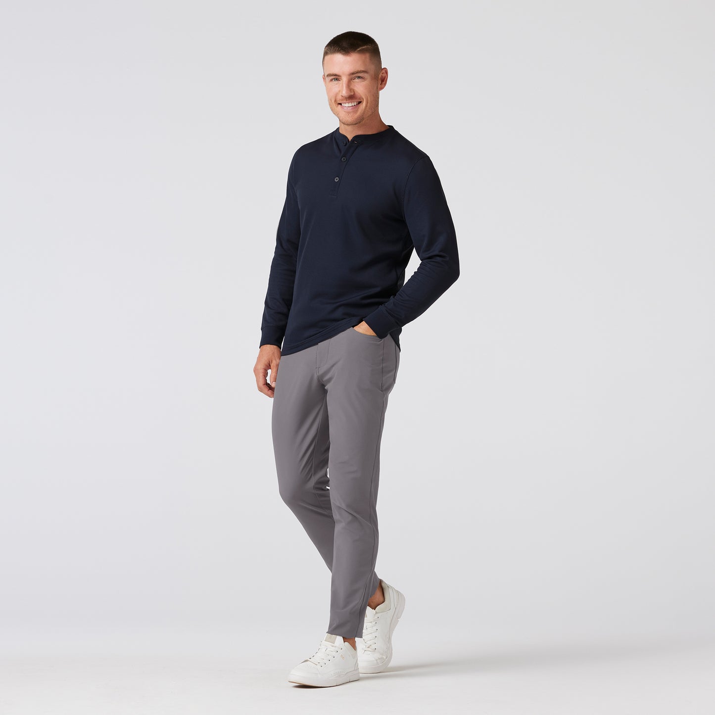 Mizzen+Main Men's Henderson Long Sleeve Henley Shirt - Devine 23