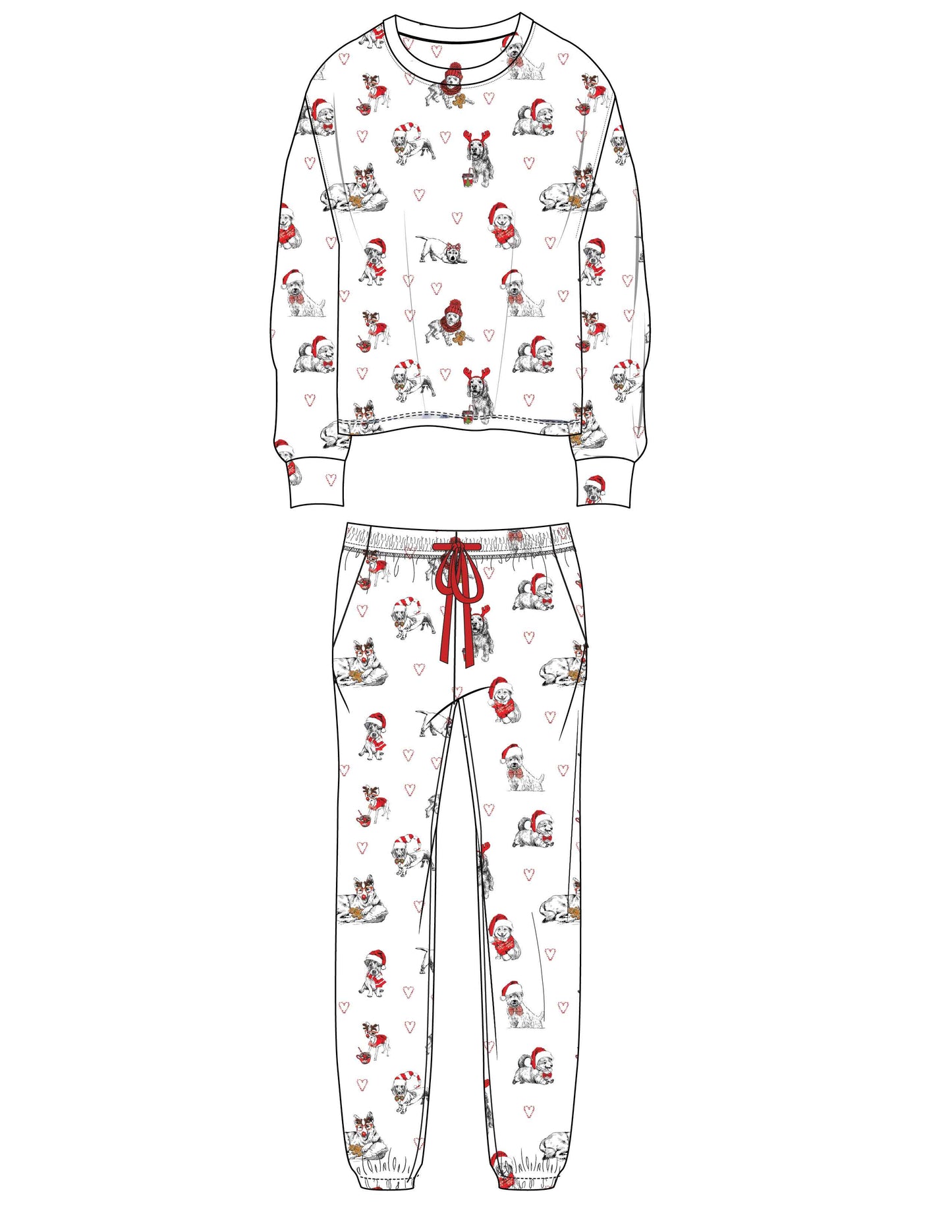 PJ Salvage Candy Cane Lane Butter Jersey PJ Set - Devine 23