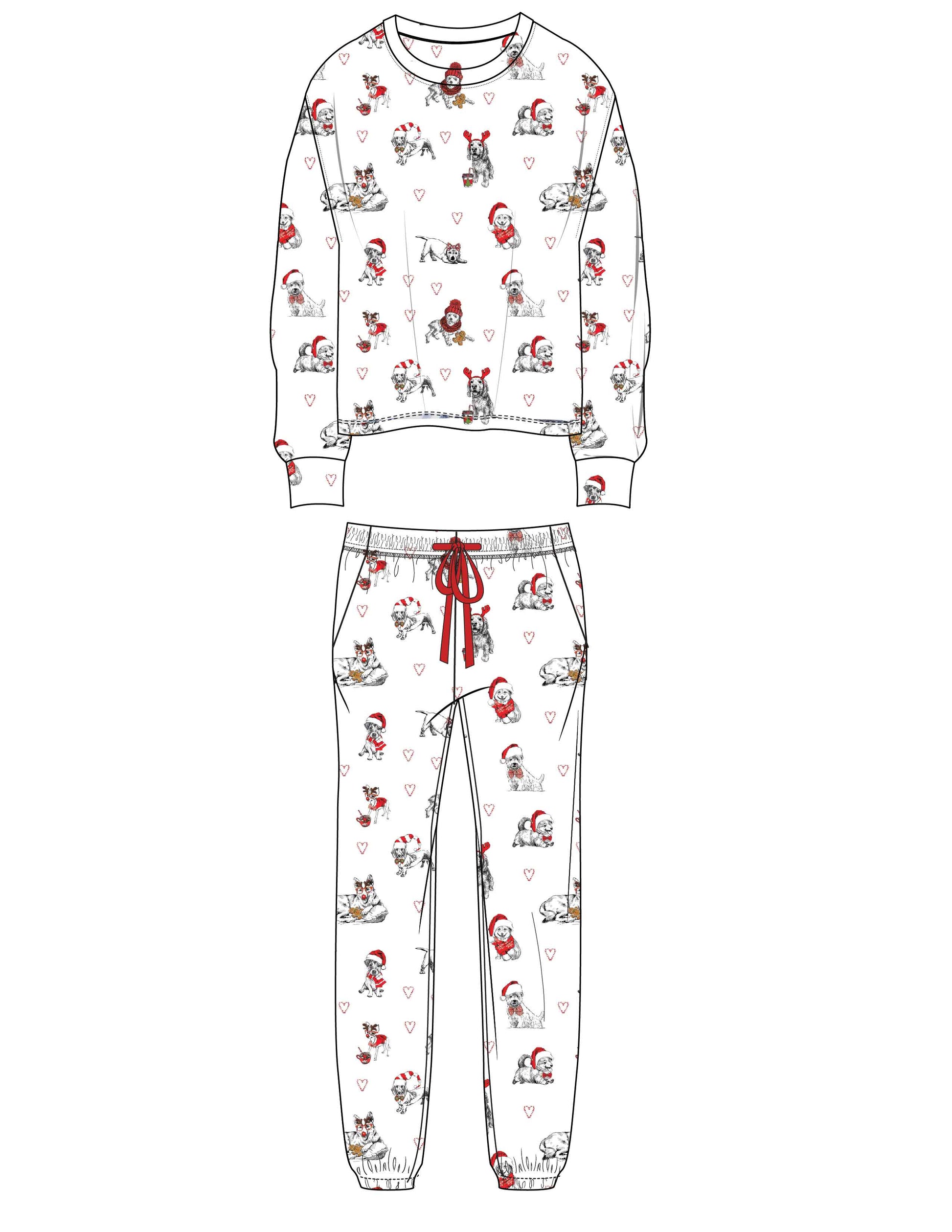 PJ Salvage Candy Cane Lane Butter Jersey PJ Set - Devine 23