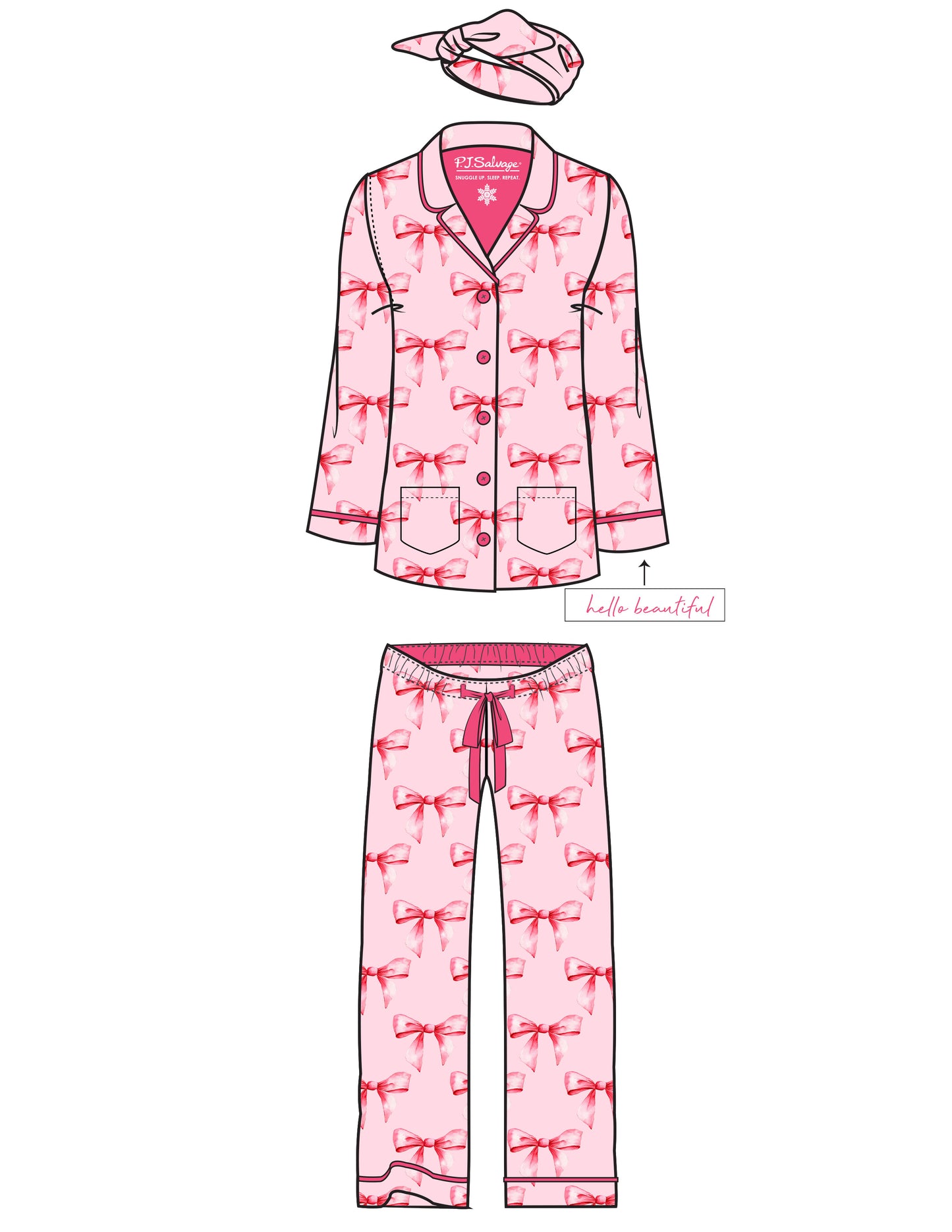 PJ Salvage Have A Koality Holiday Classic Flannel Pajama Set - Candy Pink - Devine 23