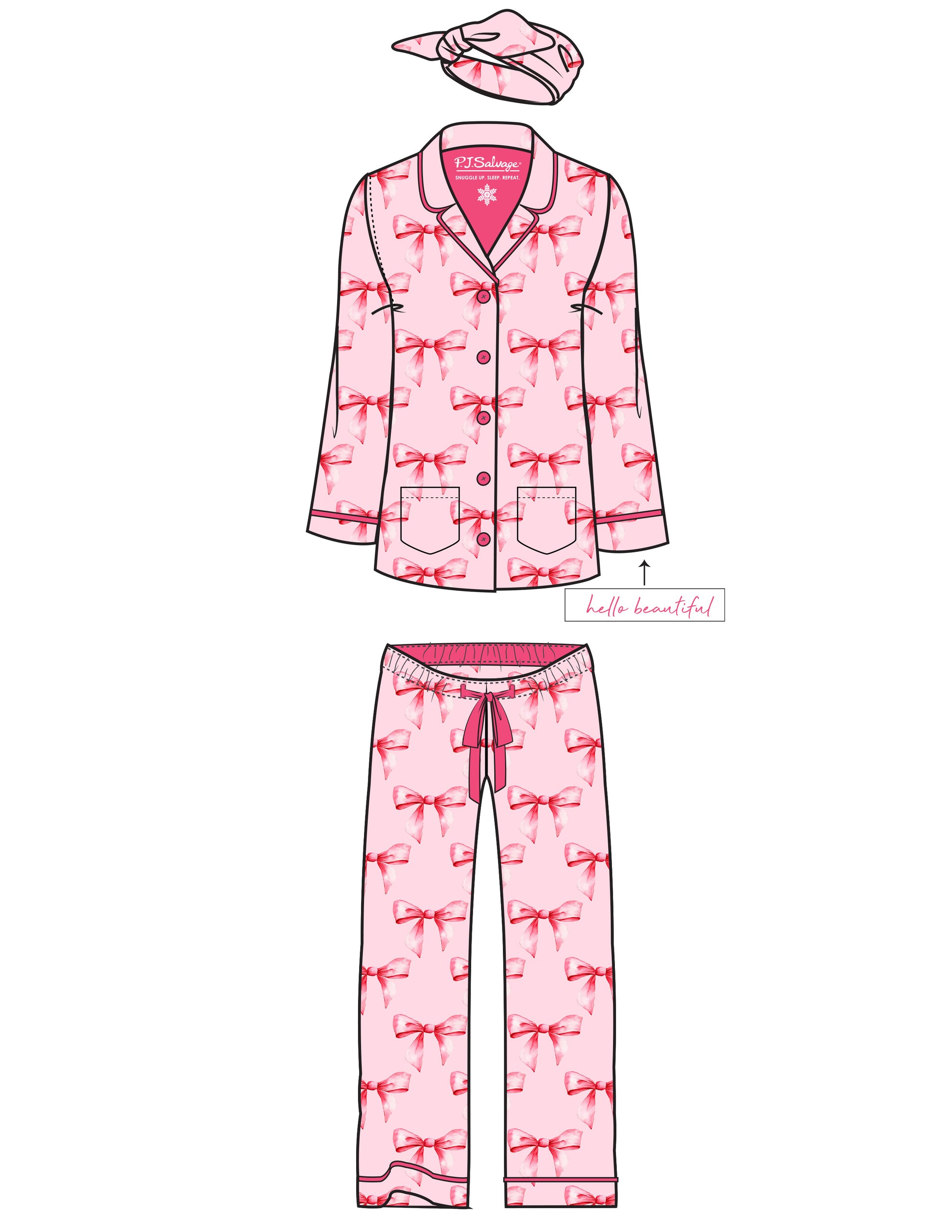 PJ Salvage Have A Koality Holiday Classic Flannel Pajama Set - Candy Pink - Devine 23