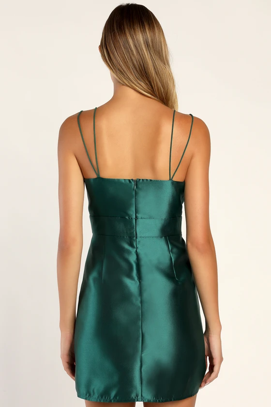 LULUS GLAMOUROUS LIFE EMERALD GREEN SLEEVELESS MINI DRESS - Devine 23
