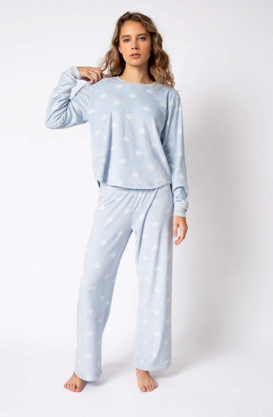PJ Salvage Women's Après All Day Velour Pants - Snowflake - Devine 23