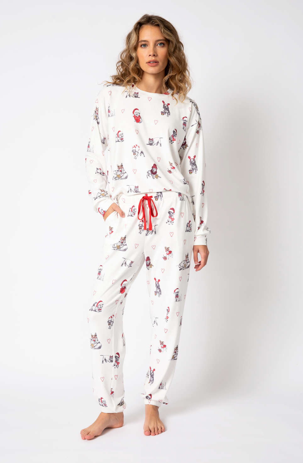 PJ Salvage Candy Cane Lane Butter Jersey PJ Set - Devine 23