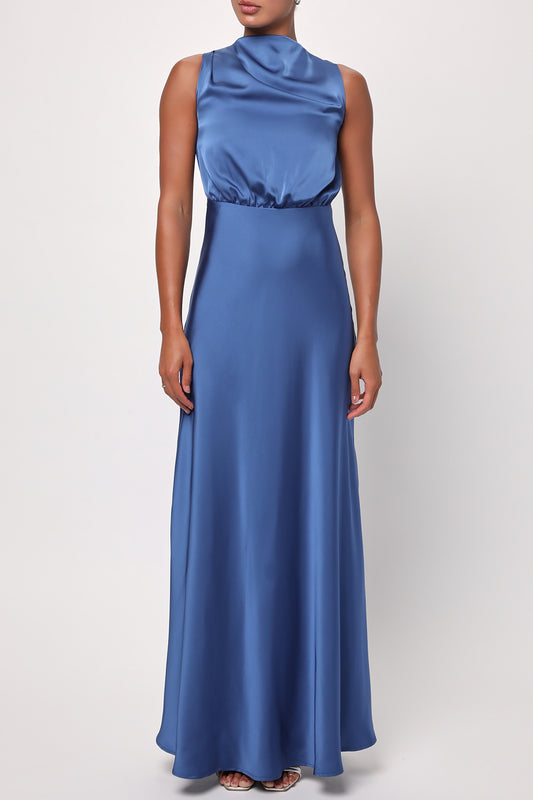 LULUS ADA SATIN ZIP BACK MAXI DRESS - Devine 23