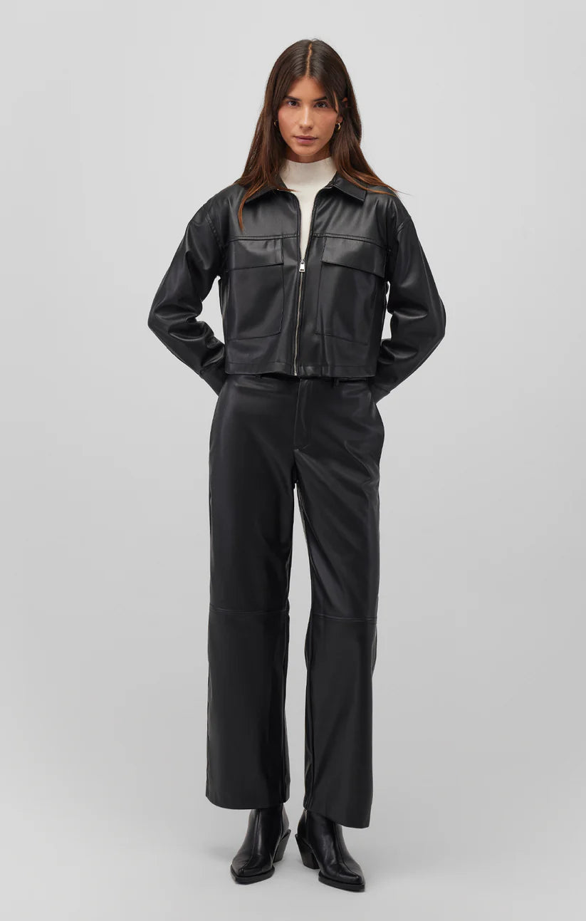 Mavi Women's Faux Leather Wide Leg Pants - Devine 23